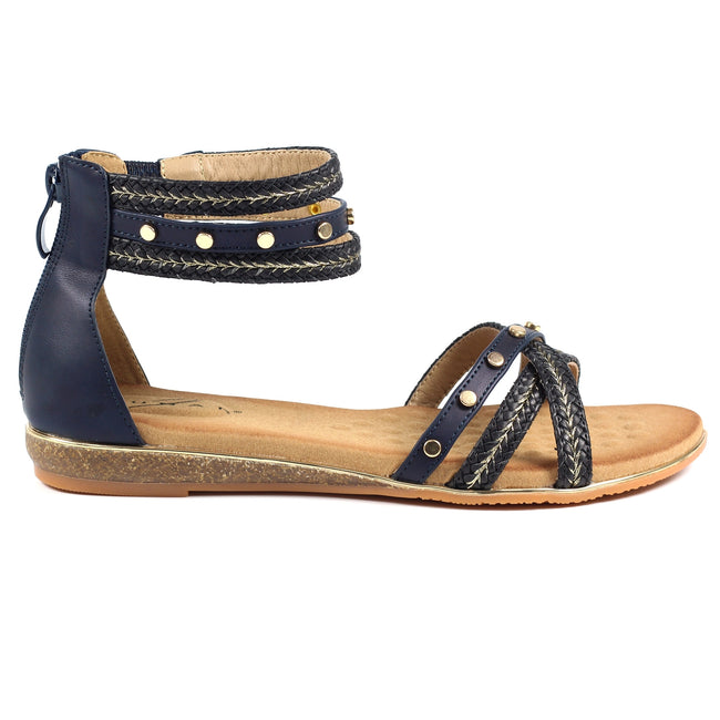 Blue - Pack Shot - Lunar Womens-Ladies Ollerton Sandals