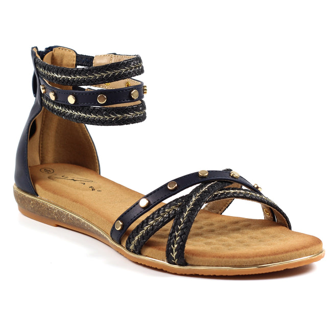 Blue - Front - Lunar Womens-Ladies Ollerton Sandals