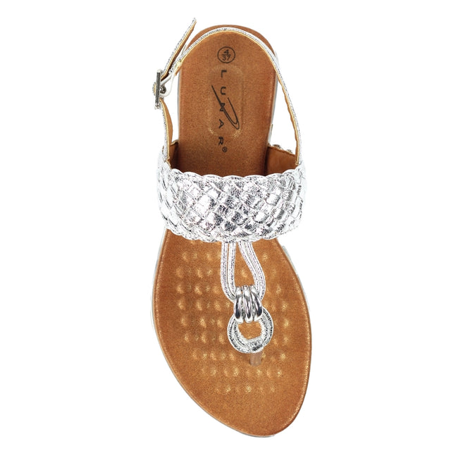 Silver - Lifestyle - Lunar Womens-Ladies Dawley Sandals