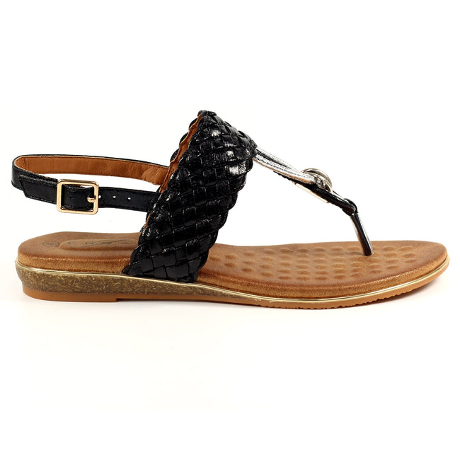 Black - Pack Shot - Lunar Womens-Ladies Dawley Sandals