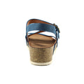 Blue - Back - Lunar Womens-Ladies Cluster Wedge Sandals