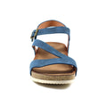 Blue - Pack Shot - Lunar Womens-Ladies Cluster Wedge Sandals