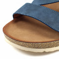 Blue - Close up - Lunar Womens-Ladies Cluster Wedge Sandals