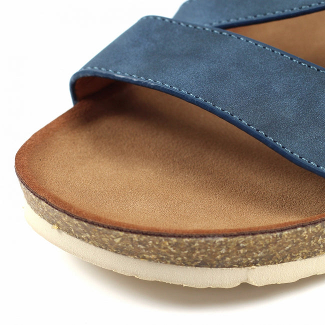 Blue - Close up - Lunar Womens-Ladies Cluster Wedge Sandals