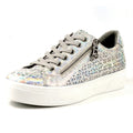 White - Front - Lunar Womens-Ladies Charm Leopard Print Trainers