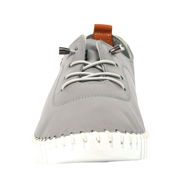 Grey - Lifestyle - Lunar Womens-Ladies Flamborough Leather Shoes