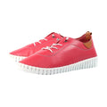 Raspberry - Front - Lunar Womens-Ladies Flamborough Leather Shoes