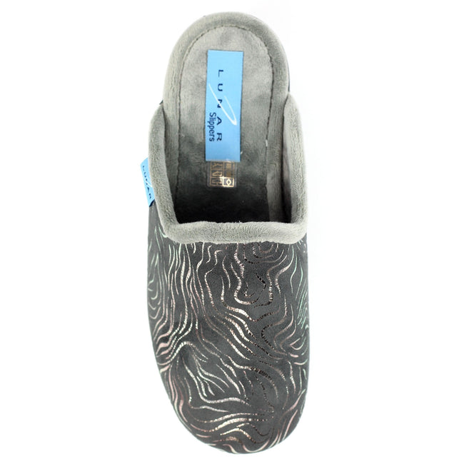 Grey - Lifestyle - Lunar Womens-Ladies Darlene Wedge Slippers