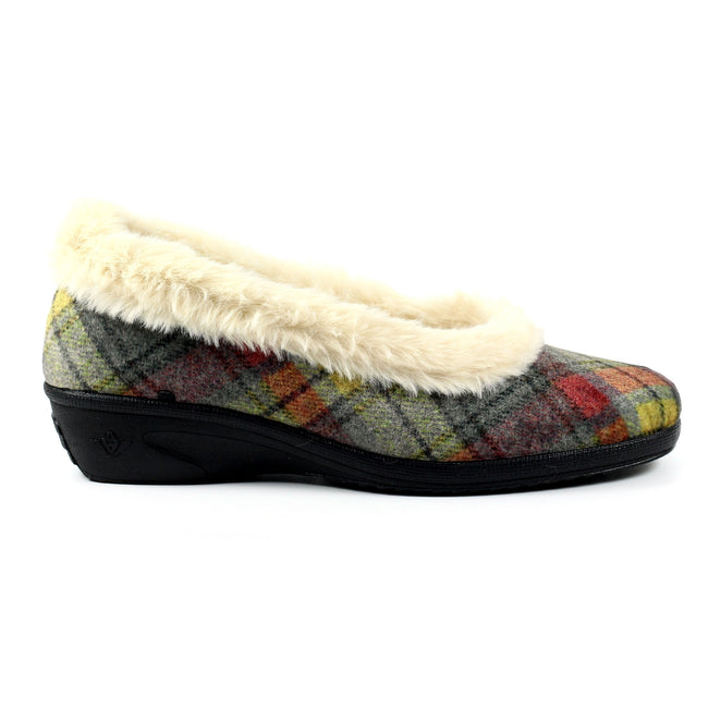 Grey - Side - Lunar Womens-Ladies Hoxton Slippers