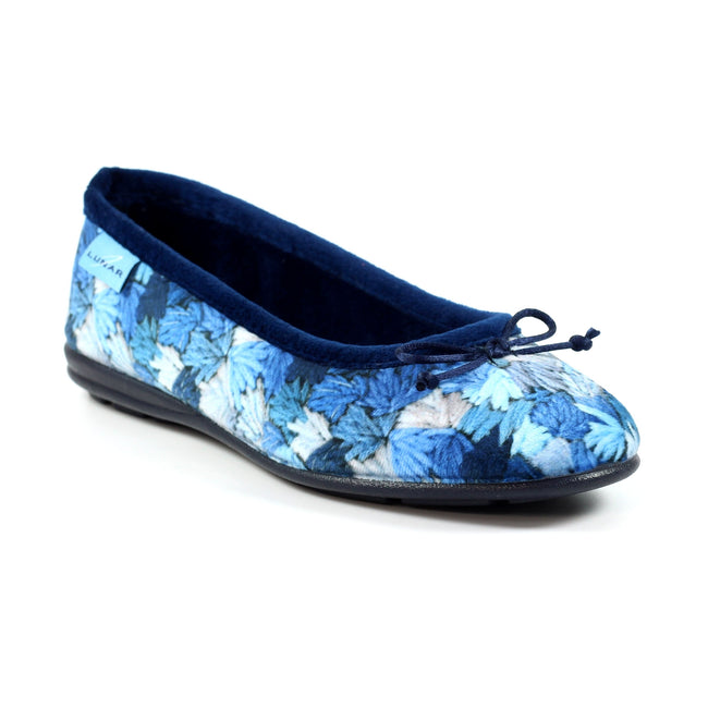 Blue - Front - Lunar Womens-Ladies Cancun Multi-Tone Slippers