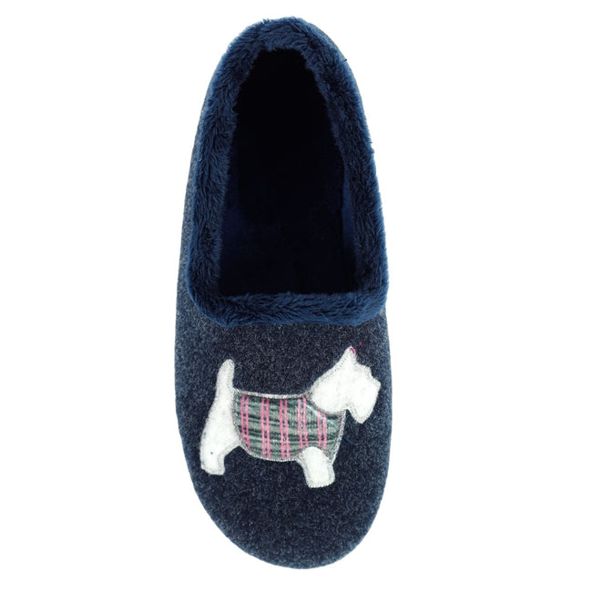 Blue - Lifestyle - Lazy Dogz Womens-Ladies Monique Scottish Terrier Slippers