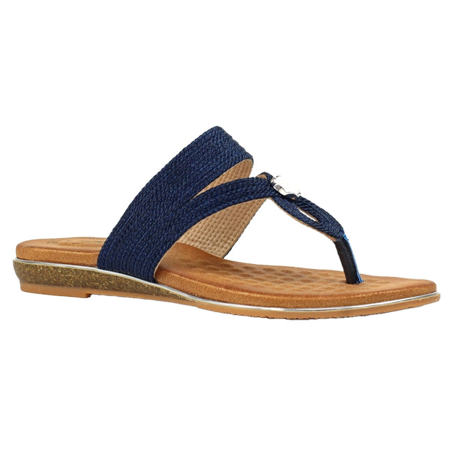 Navy - Front - Lunar Womens-Ladies Ezra Sandals