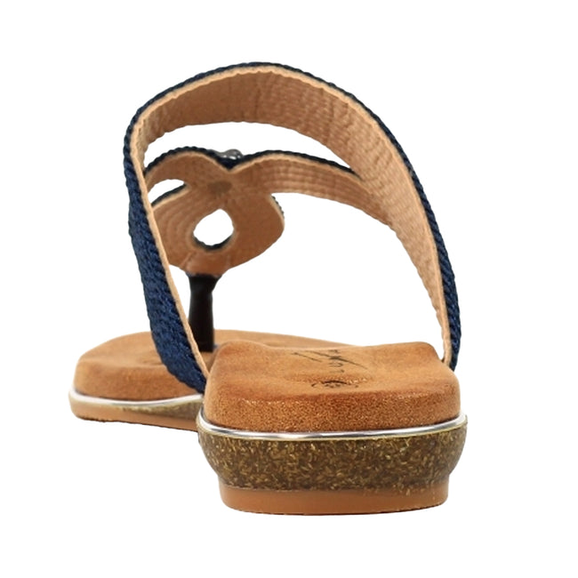 Navy - Back - Lunar Womens-Ladies Ezra Sandals
