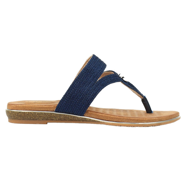 Navy - Side - Lunar Womens-Ladies Ezra Sandals