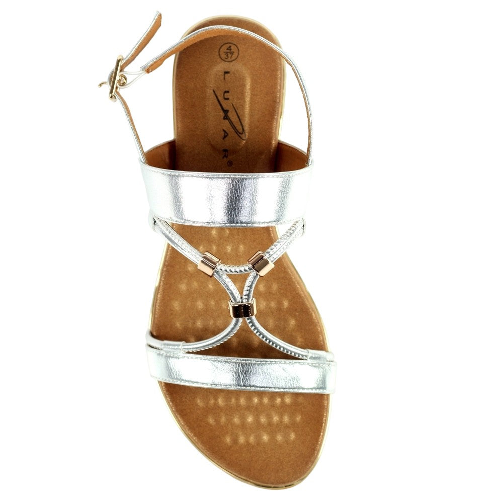 Silver - Lifestyle - Lunar Womens-Ladies Danby Sandals