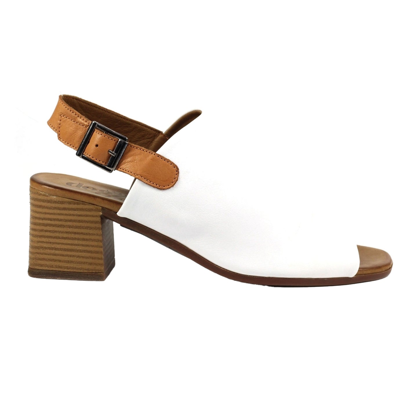 White - Side - Lazy Dogz Womens-Ladies Jenkins Leather Sandals