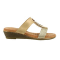 Beige - Side - Lunar Womens-Ladies Porto Wedge Heel Sandals