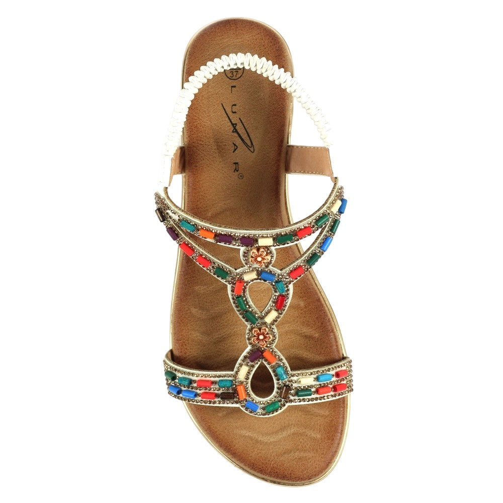 White - Side - Lunar Womens-Ladies Maxine Sandals