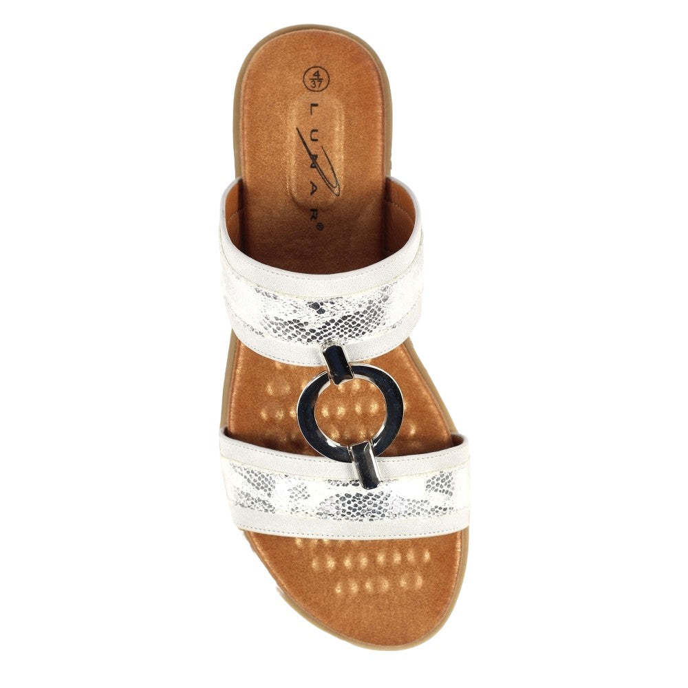 Silver - Side - Lunar Womens-Ladies Bayswater II Sandals