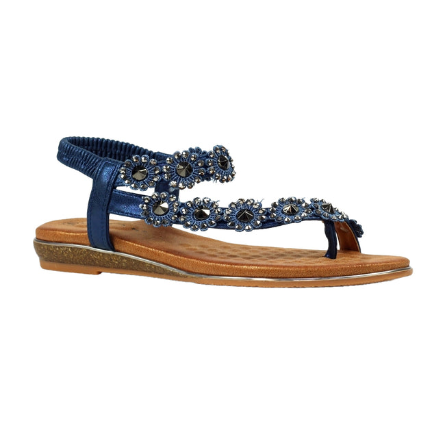 Navy - Back - Lunar Womens-Ladies Charlotte II Sandals