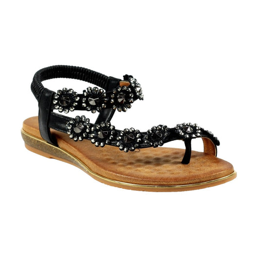 Black - Front - Lunar Womens-Ladies Charlotte II Sandals