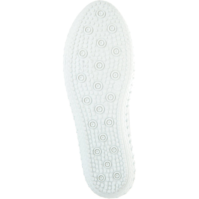 Silver - Lifestyle - Lunar Womens-Ladies St Ives Metallic Leather Plimsolls