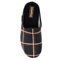Black - Side - Goodyear Mens Checkmate Checked Mule Slippers