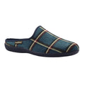 Blue - Front - Goodyear Mens Checkmate Checked Mule Slippers
