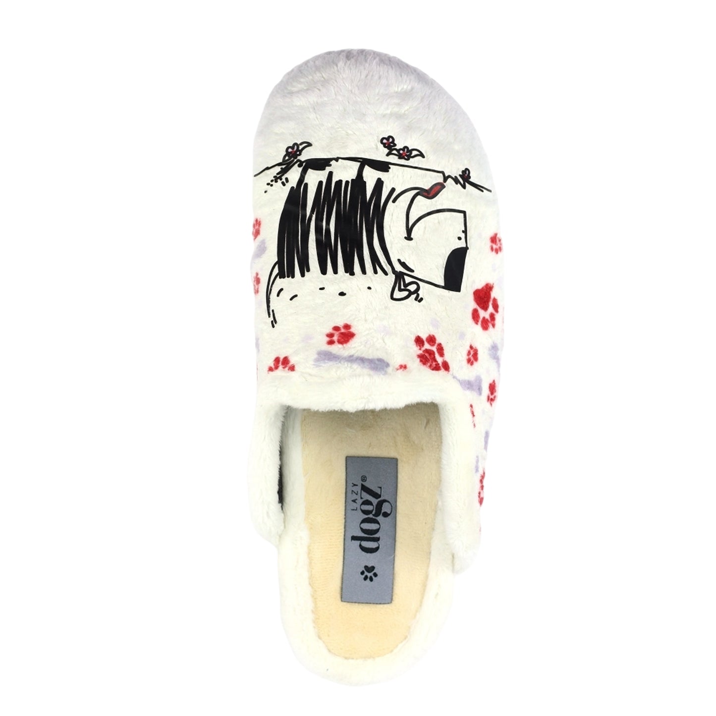 White - Pack Shot - Lazy Dogz Womens-Ladies Eternity Mule Slippers