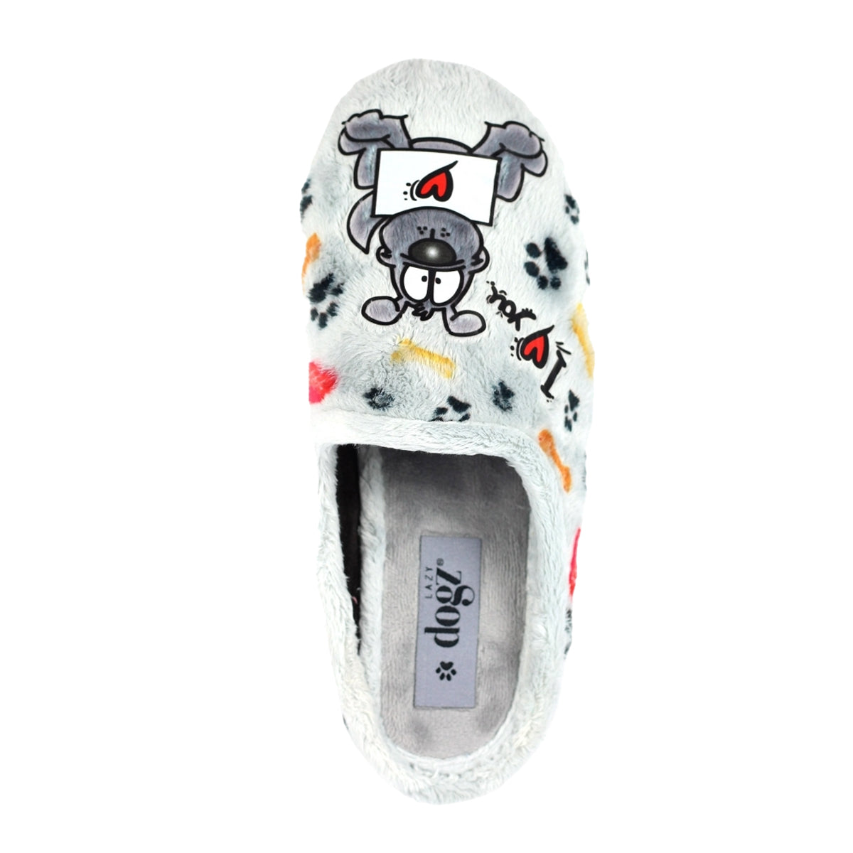 Grey - Pack Shot - Lazy Dogz Womens-Ladies Euphoria Mule Slippers