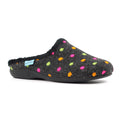 Black - Front - Lunar Womens-Ladies Peanut Mule Slippers