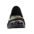 Black - Close up - Lunar Womens-Ladies Faux Leather Wedge Shoes
