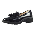 Black - Side - Lunar Womens-Ladies Vivi Patent Faux Leather Loafers