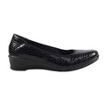 Black - Side - Lunar Womens-Ladies Winnie Faux Leather Wedge Shoes