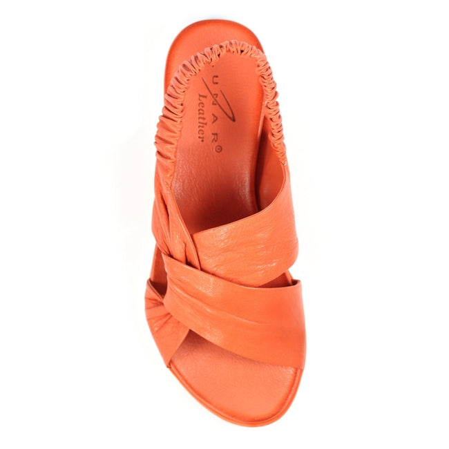Orange - Pack Shot - Lunar Womens-Ladies Sardinia Leather Sandals