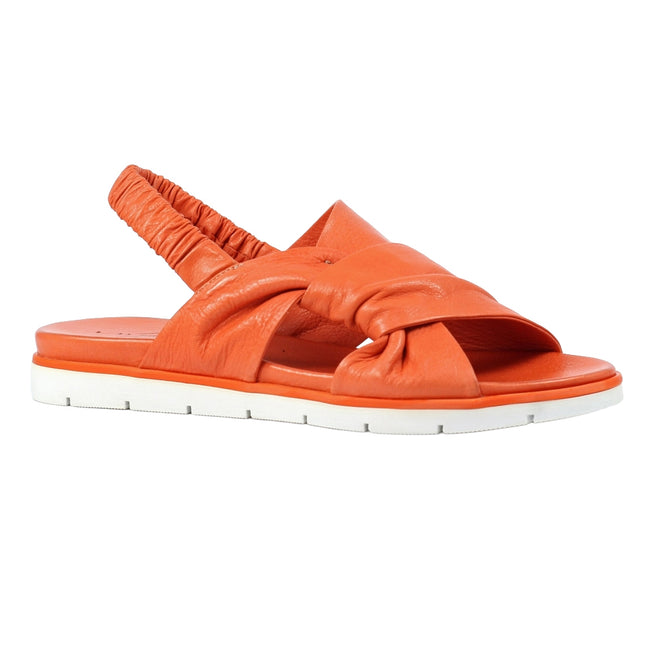 Orange - Front - Lunar Womens-Ladies Sardinia Leather Sandals