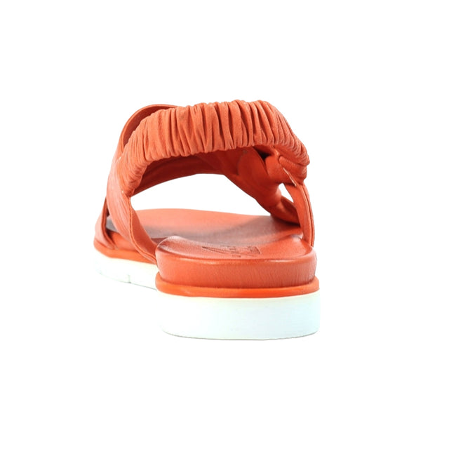 Orange - Back - Lunar Womens-Ladies Sardinia Leather Sandals