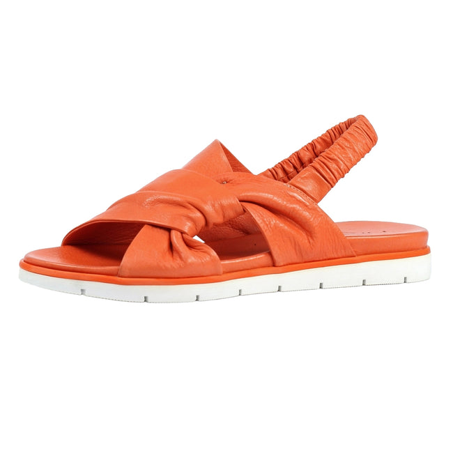Orange - Side - Lunar Womens-Ladies Sardinia Leather Sandals