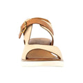 Natural - Close up - Lunar Womens-Ladies Spring Leather Wedge Sandals