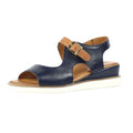Blue - Side - Lunar Womens-Ladies Spring Leather Wedge Sandals