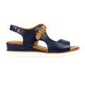 Blue - Lifestyle - Lunar Womens-Ladies Spring Leather Wedge Sandals