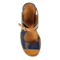 Blue - Pack Shot - Lunar Womens-Ladies Spring Leather Wedge Sandals