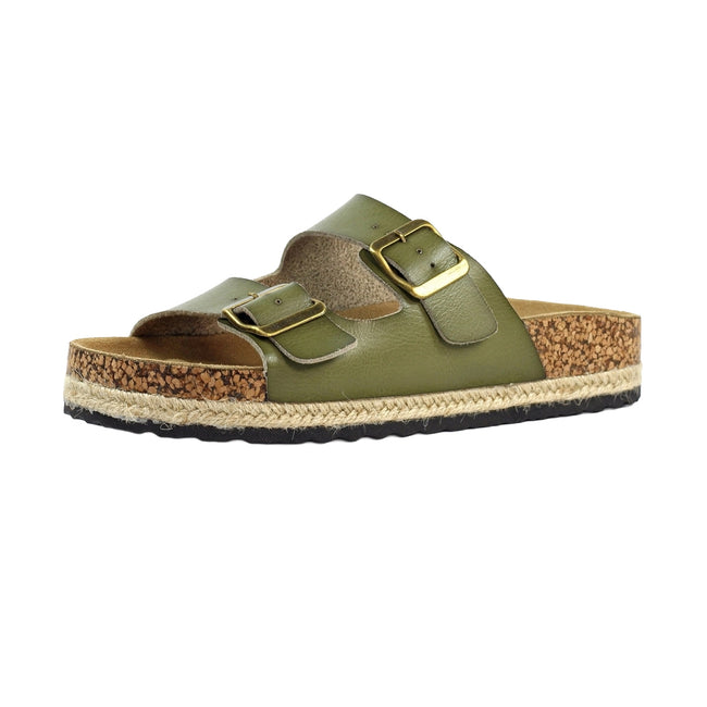 Green - Side - Lunar Womens-Ladies Belinda Sandals