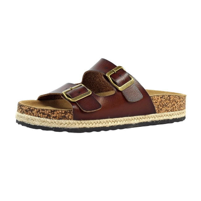 Brown - Side - Lunar Womens-Ladies Belinda Sandals