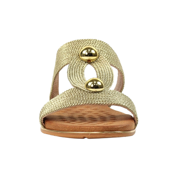 Gold - Pack Shot - Lunar Womens-Ladies Callow II Mule Sandals
