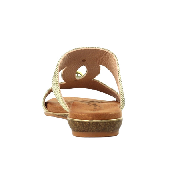 Gold - Back - Lunar Womens-Ladies Callow II Mule Sandals