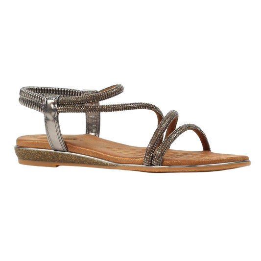 Grey - Front - Lunar Womens-Ladies Cortez Sandals