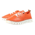 Orange - Close up - Lunar Womens-Ladies St Austell Leather Plimsolls