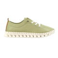 Green - Side - Lunar Womens-Ladies St Austell Leather Plimsolls