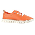 Orange - Front - Lunar Womens-Ladies St Austell Leather Plimsolls